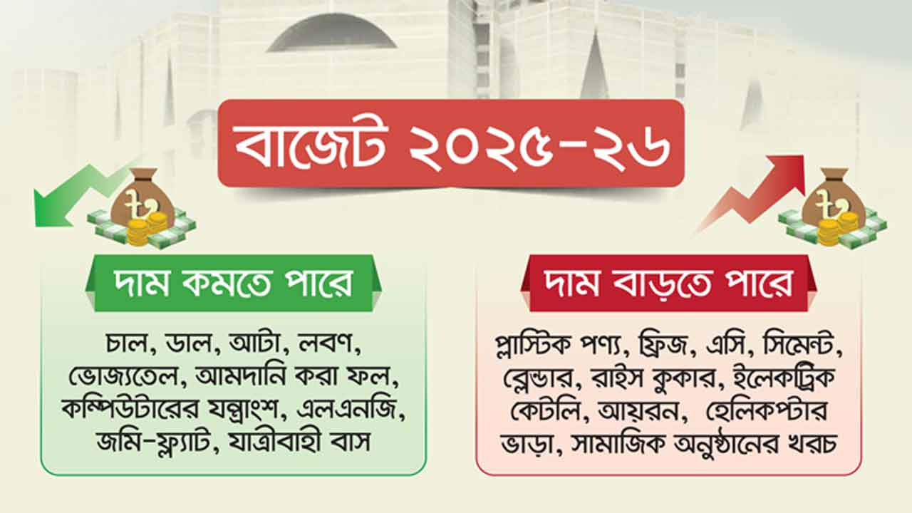 সুখবর! বাজেটে দাম কমবে যেসব পণ্যের | বাড়বে যেসব পণ্যের দাম