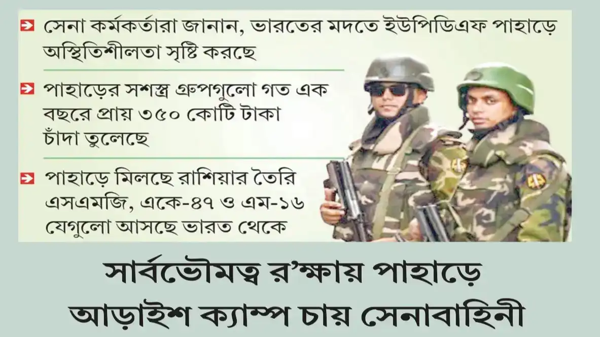 বিশেষ প্রতিবেদন: সার্বভৌমত্ব রক্ষায় পাহাড়ে ২৫০ ক্যাম্প চায় সেনাবাহিনী