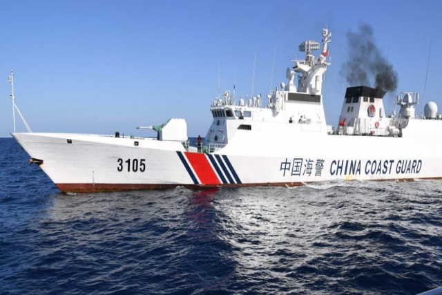 তিয়াওয়ু তাও দ্বীপে চীনা কোস্টগার্ডের টহল