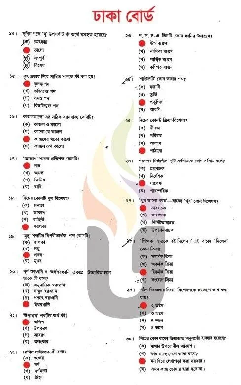 ঢাকা বোর্ড এসএসসি বাংলা ২য় পত্র MCQ প্রশ্ন সমাধান ২০২৬