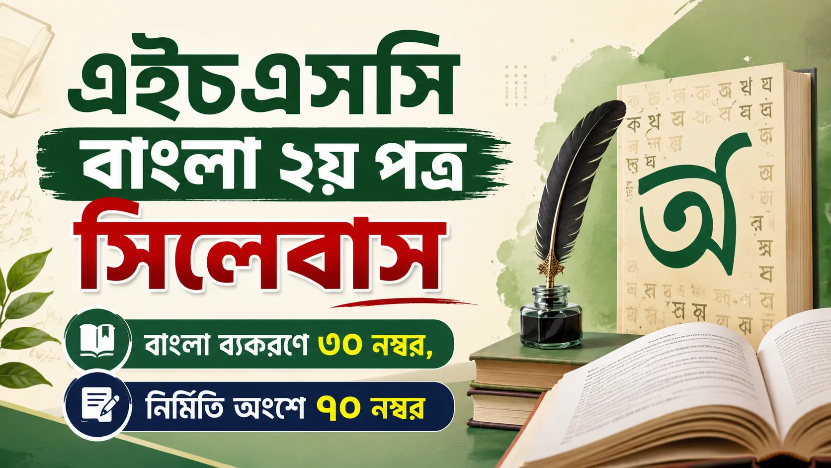 এইচএসসি বাংলা ২য় পত্র সিলেবাস ২০২৬ ও নমুনা প্রশ্ন (মডেল টেস্ট)