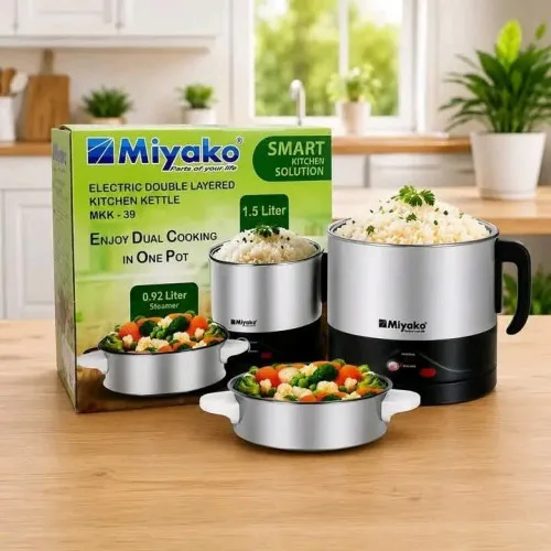 Miyako MKK 39 Electric Double Layered Kitchen Kettle & Multi-Cooker - 1.5L
