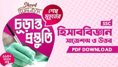 এসএসসি হিসাববিজ্ঞান সাজেশন ২০২৬ pdf | গুরুত্বপূর্ণ MCQ ও সৃজনশীল প্রশ্ন + উত্তর | সব বোর্ড