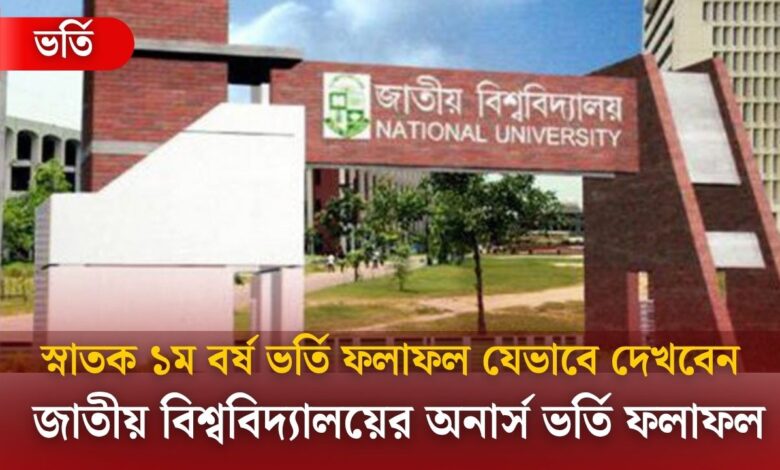 জাতীয় বিশ্ববিদ্যালয় অনার্স ভর্তি পরীক্ষার রেজাল্ট ২০২৫ | NU Honours admission result 2025
